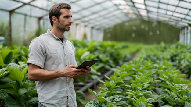 The farmer with tablet