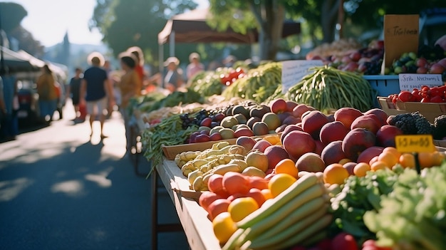 Farmer39s market vibrant produce and bustling stalls creating a tapestry of nature39s bounty