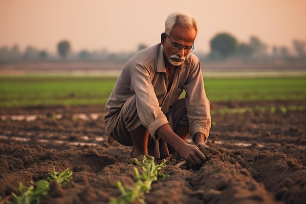 farmers plant vegetable seeds