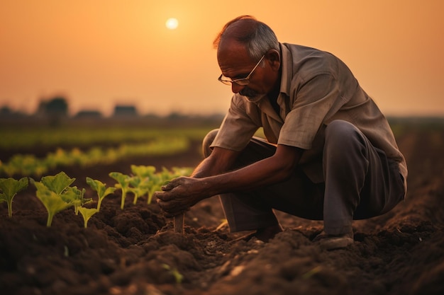 farmers plant vegetable seeds