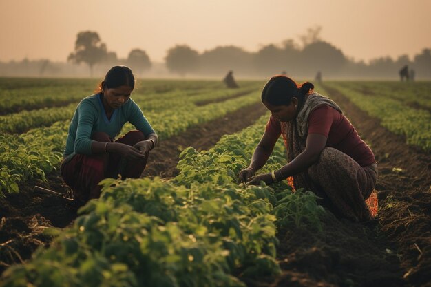 farmers plant vegetable seeds