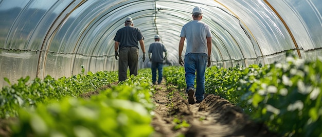 Farmers Working in a Greenhouse Sustainable Agriculture in Action