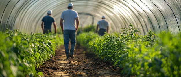 Farmers Working in a Greenhouse Sustainable Agriculture in Action