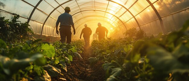 Farmers Working in a Greenhouse Sustainable Agriculture in Action