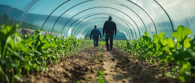 Farmers Working in a Greenhouse Sustainable Agriculture in Action