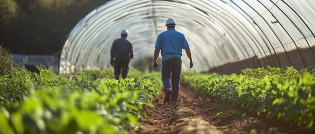 Farmers Working in a Greenhouse Sustainable Agriculture in Action