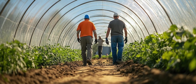 Farmers Working in a Greenhouse Sustainable Agriculture in Action