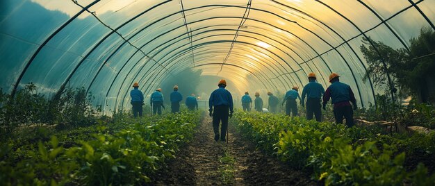 Farmers Working in a Greenhouse Sustainable Agriculture in Action