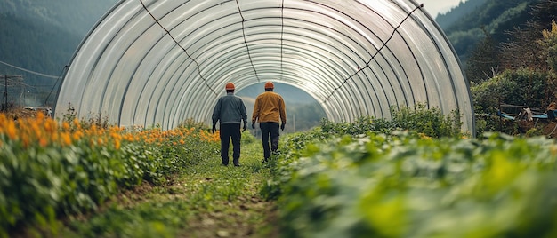 Farmers Working in a Greenhouse Sustainable Agriculture in Action