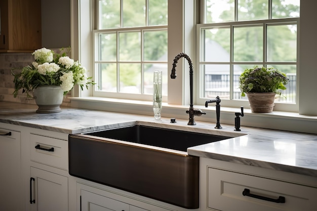 Farmhouse Sink and Kitchen Decor Interior Design