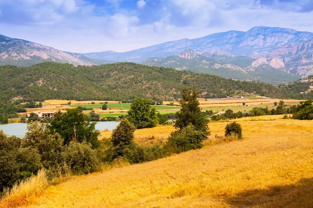 farms and fields in valley