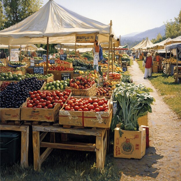 Photo farmtotable markets and local produce stands