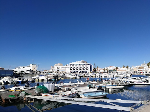 Faro Portugal December 17 2017 View of Faro pier in Portugal