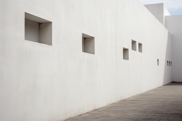 Fascinating Geometric Play Exploring the White Concrete Wall of a Building ar 32