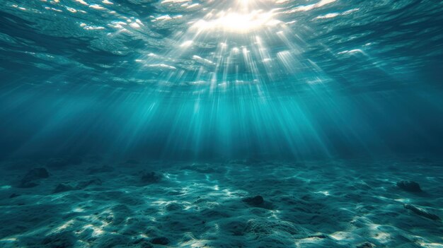 Fascinating sunlight beneath the surface of the ocean