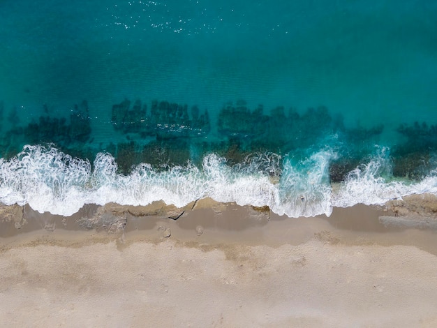 fascinating view of sea and coast with aerial drone