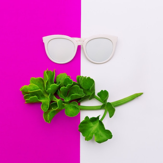 Fashion accessory white Sunglasses Minimal art design