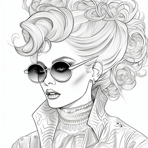 Fashion coloring pages for adults 4