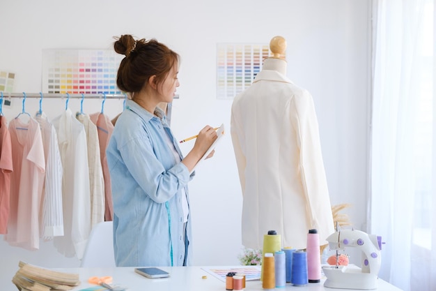 Fashion designer working in studio