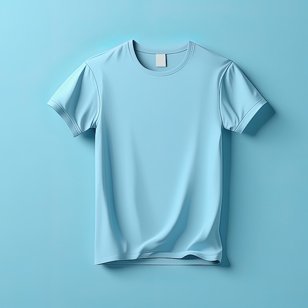 Fashion dress mockup clothing sky blue tshirt blank