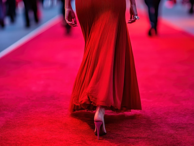 Photo fashion enthusiasts attending glamorous red carpet events