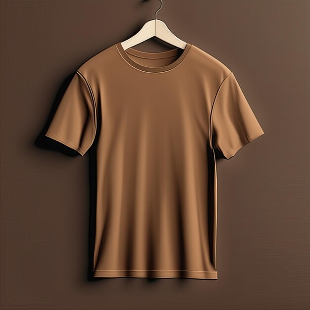 Fashion mockup brown tshirt blank