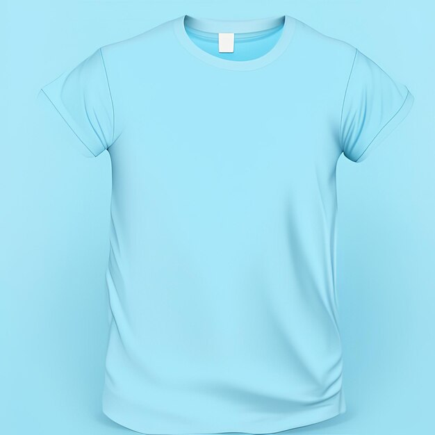 Fashion mockup sky blue tshirt blank