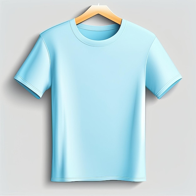 Fashion mockup sky blue tshirt blank