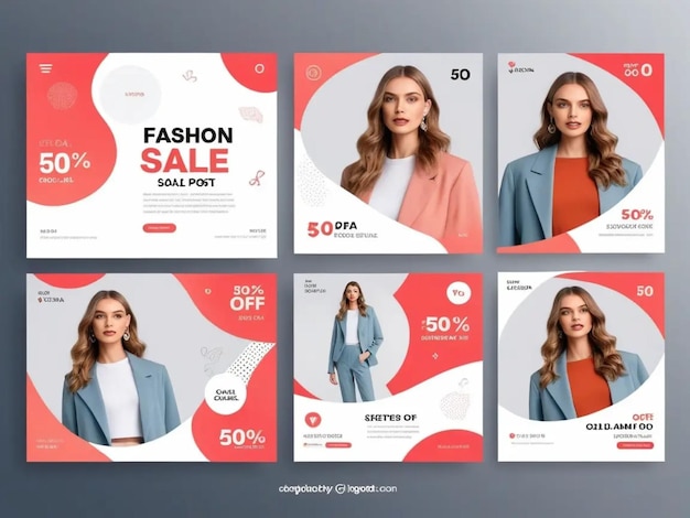 Photo fashion sale social media post template mockup ideas