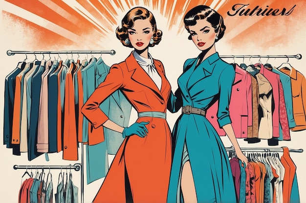 Fashion sales cover with retro design