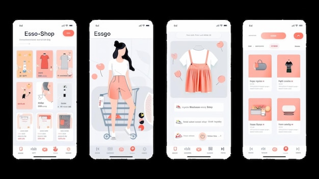 Photo fashion shopping app interface showcasing clothing options