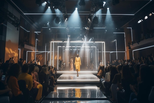 Photo a fashion show or catwalk event being broadcast on television