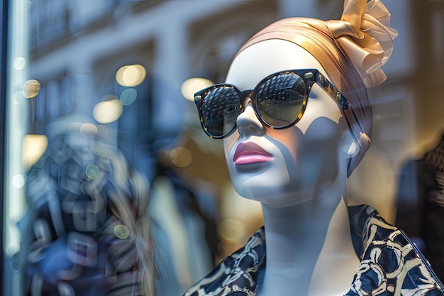 Fashion Store Display with Mannequins and Clothing