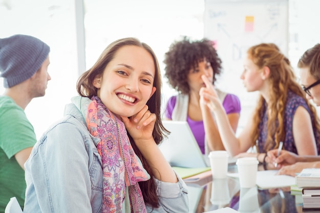 Fashion students working as a team 