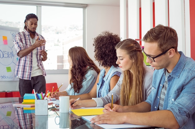 Fashion students working as a team 