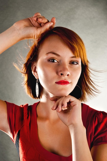 Fashion woman on a black background