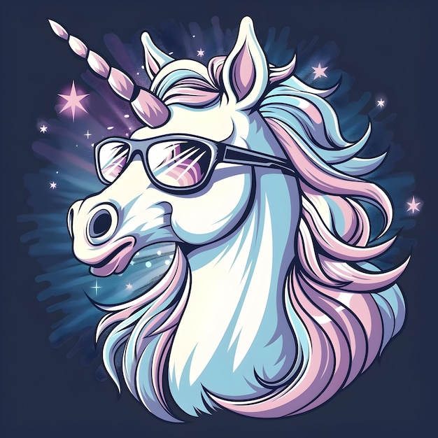 Photo fashionable cartoon unicorn bringing fantasy to stylish t shirt design