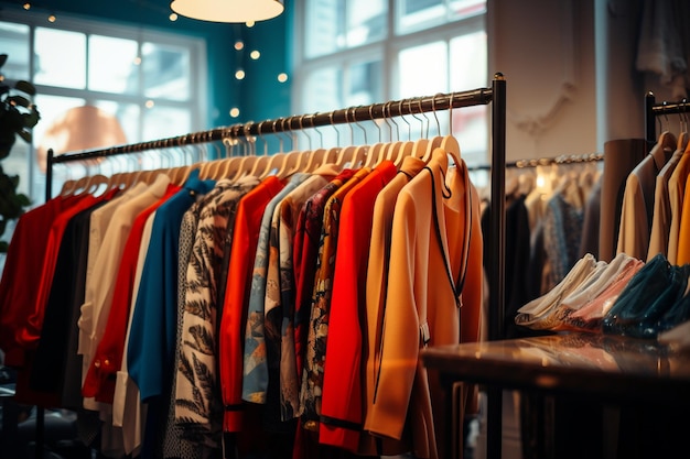 Photo fashionable clothes in a boutique store in london