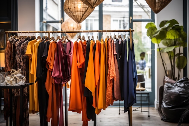 Photo fashionable clothes in a boutique store in london