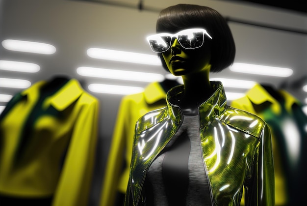 Fashionable concept with mannequin in the shop Fashion store display Generative AI