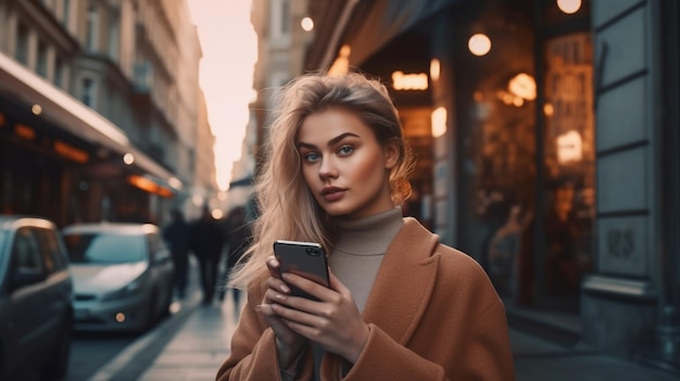 Fashionable girl in the city