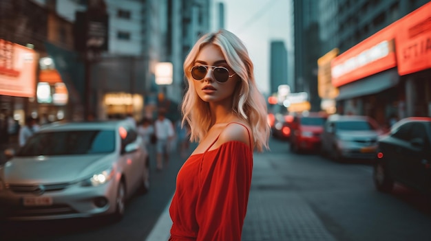 Fashionable girl in the city