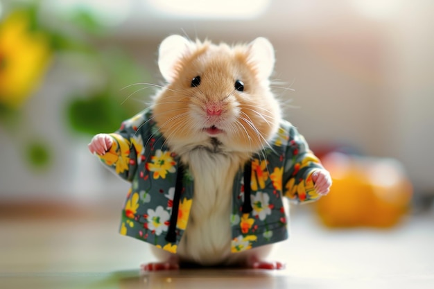 Photo fashionable hamster confident and joyful