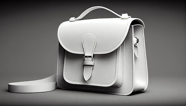 Fashionable leather satchel with elegant buckle detail generative AI