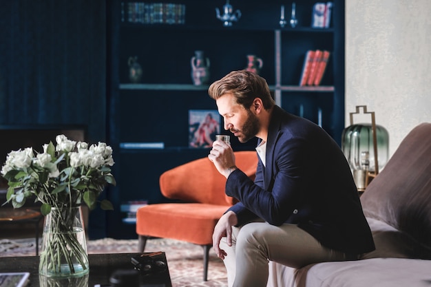 Fashionable man in interior room