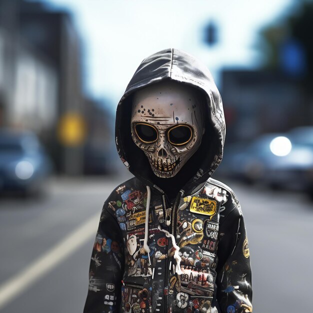 Fashionable model poses in the street during Milan Women's Fashion Week in Milan