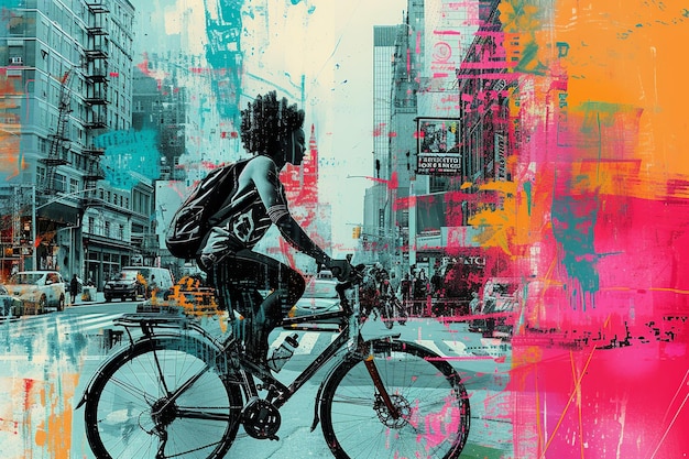 Fashionable Urban Cycling Lifestyle Collage