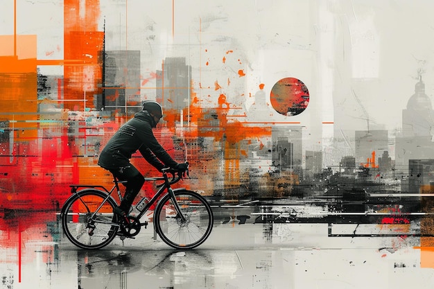 Fashionable Urban Cycling Lifestyle Collage