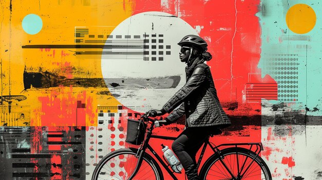 Fashionable Urban Cycling Lifestyle Collage