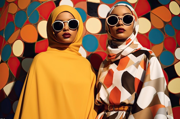 fashionable women with hijab